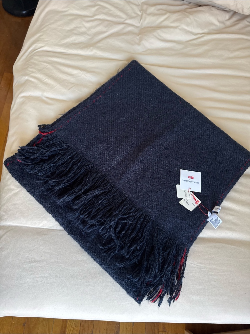 NWT Uniqlo Big Stole Scarf Navy Blue